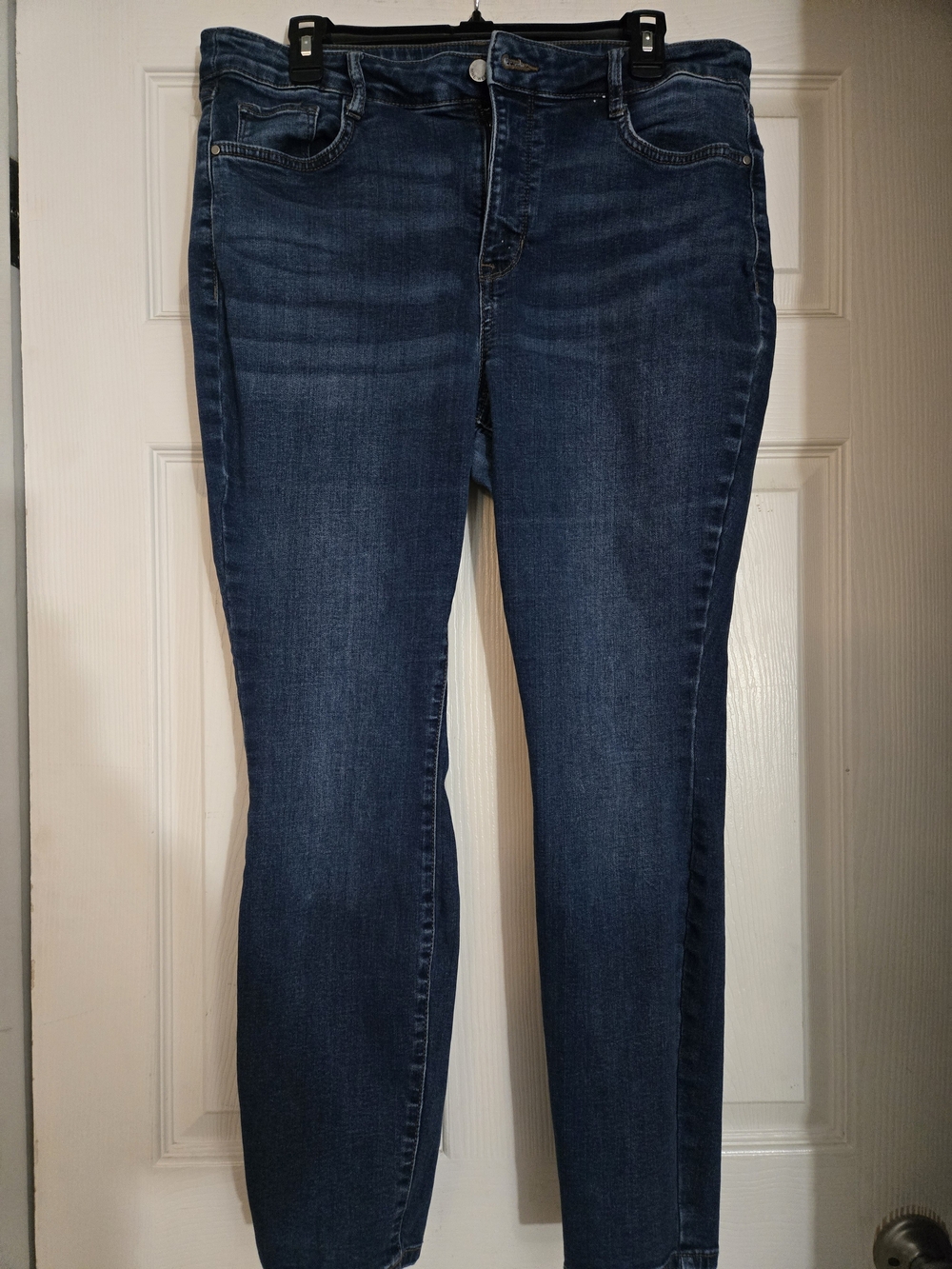 Nine West Slimming Stretch Skinny Jeans Ankle Length Blue Plus Size 18